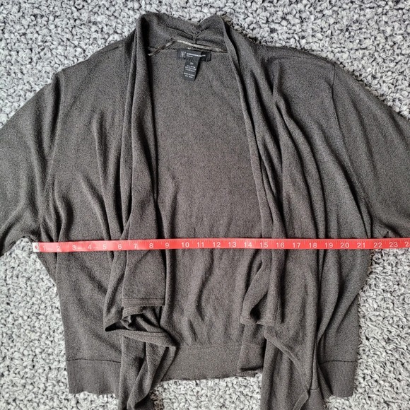 INC 3X silver grey glitter open front cardigan asymmetrical hem glam office moto - Picture 8 of 9